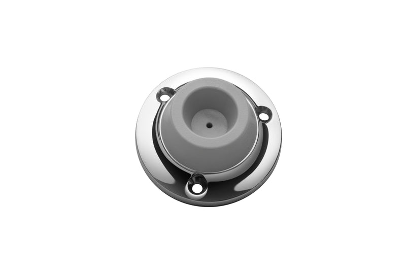 Solid Cast Wall Stop with Concave Rubber Bumper (Pack Quantity 10), Rockwood 416