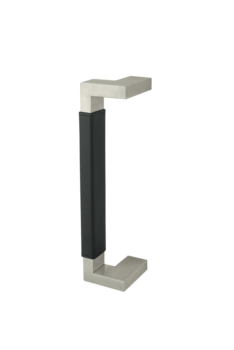 GeoMetek Upholstery Leather Offset Door Pull with Rectangular Ends, Rockwood RM6430