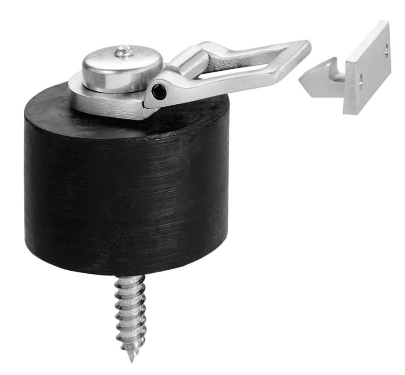 Heavy Duty Floor Mounted Door Stop with Holder and Catch, Rockwood 464-RKW