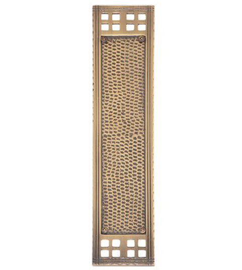 Arts and Crafts Push Plate, Brass Accents A05-P5350