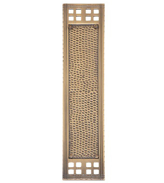 Arts and Crafts Push Plate, Brass Accents A05-P5350