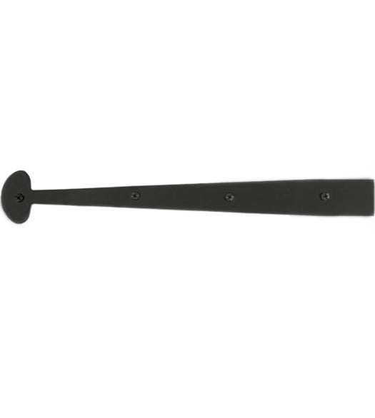 12 Inch Bean Tip Smooth Iron Dummy Strap Hinge, Acorn AHYBP