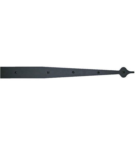 18-3/4 Inch Spear Tip Smooth Iron Dummy Strap Hinge, Acorn AIDBP