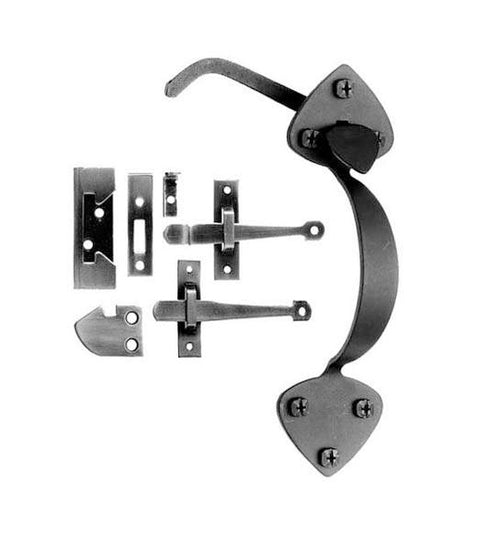 Spear Tip Forged Iron Rim Latch Set, Acorn AT7BR