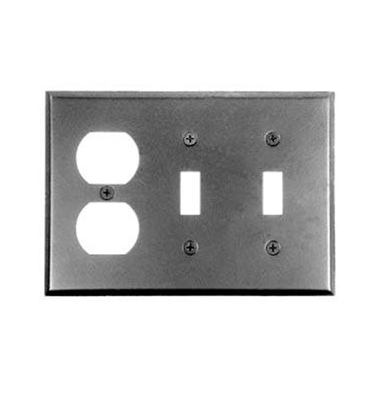 Single Receptacle With Double Switch Plate, Acorn AW7BP