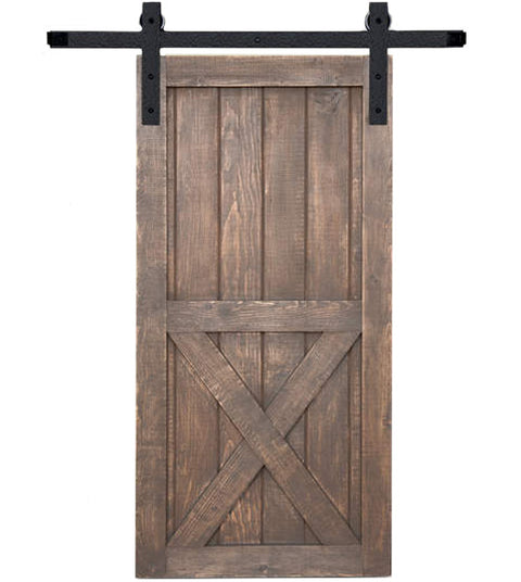 Hammered Steel Barn Door Kit for 36 Inch Doors, Acorn BH3BI-6