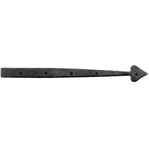 20 Inch Heart Tip Iron Art Dummy Strap Hinge, Acorn IHDBP