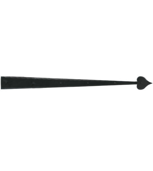 36 Inch Heart Tip Iron Art Dummy Strap Hinge, Acorn IHPBP