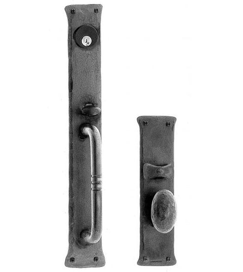 Doorware.com Traditional 16 Inch Iron Art Mortise Handleset With Knob, Acorn IUBBD / IUBBI