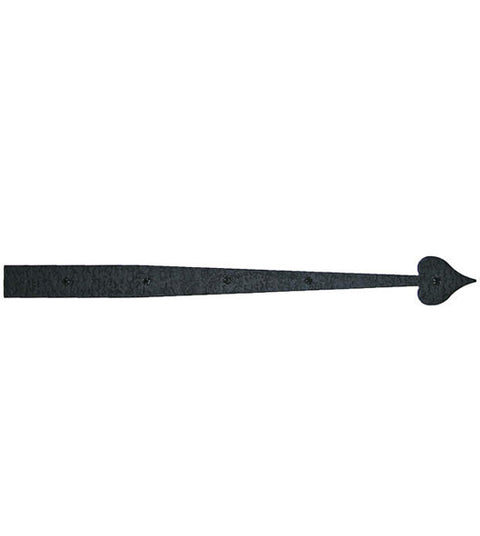 22-1/4 Inch Heart Tip Rough Iron Dummy Strap Hinge, Acorn RI1BP