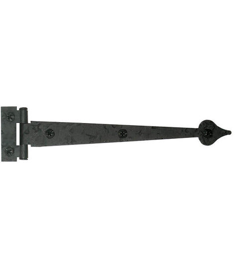 6-1/2 Inch Rough Iron Cabinet Heart Tip Strap Hinge, Acorn RI4BQ
