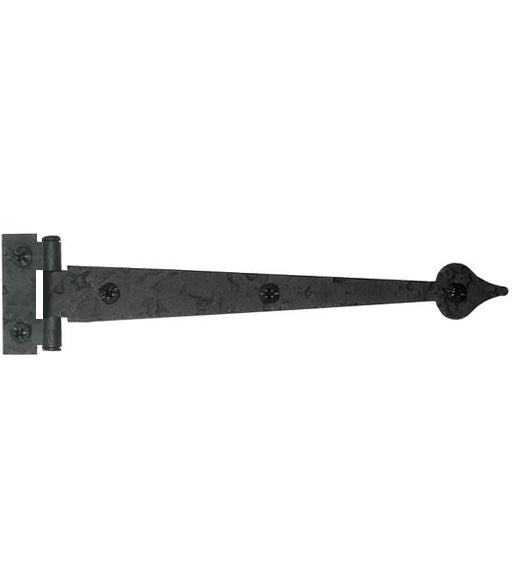 6-1/2 Inch Rough Iron Cabinet Heart Tip Strap Hinge, Acorn RI4BQ