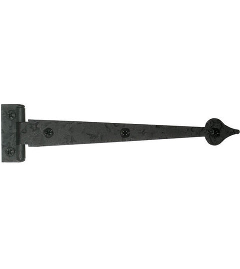 6-1/2 Inch Offset Rough Iron Cabinet Heart Tip Strap Hinge, Acorn RI9BQ