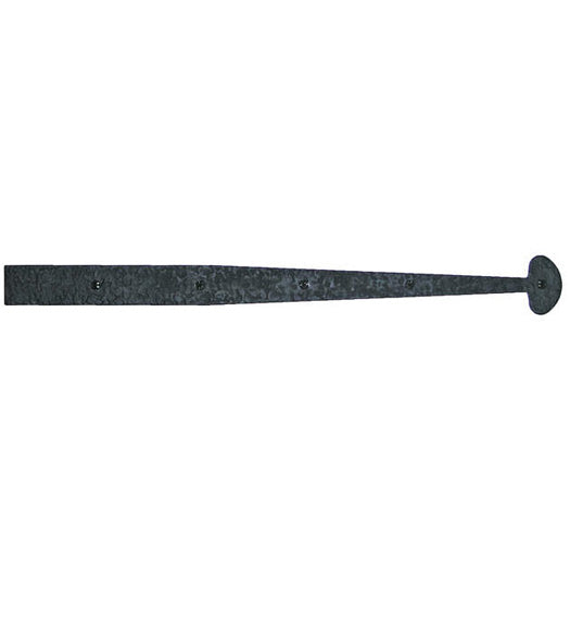 21-1/4 Inch Bean Tip Rough Iron Dummy Strap Hinge, Acorn RIFBP