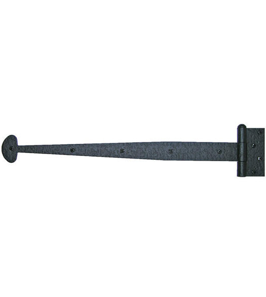 19-5/8 Inch Bean Tip Rough Iron Heavy Strap Hinge, Acorn RIHBP