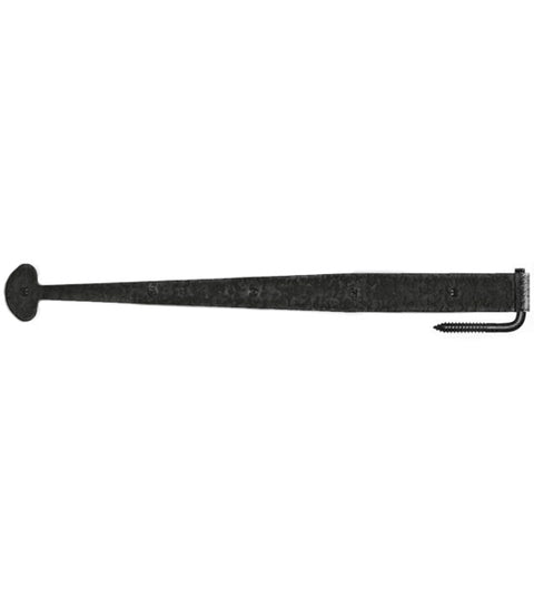 19-5/8 Inch Bean Tip Rough Iron Strap Hinge For Gates With Wood Screws, Acorn RIPBP