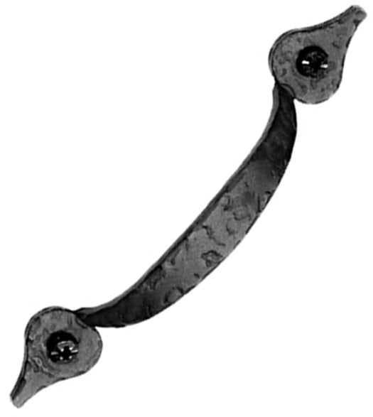 Rough Iron Spear Tip Cabinet Pull, Acorn RP7BP