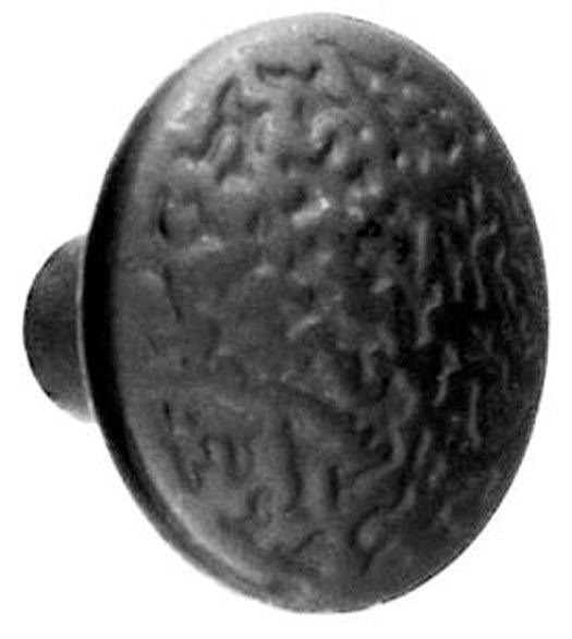 1-3/8 Inch Rough Black Iron Cabinet Knob, Acorn RPGBP