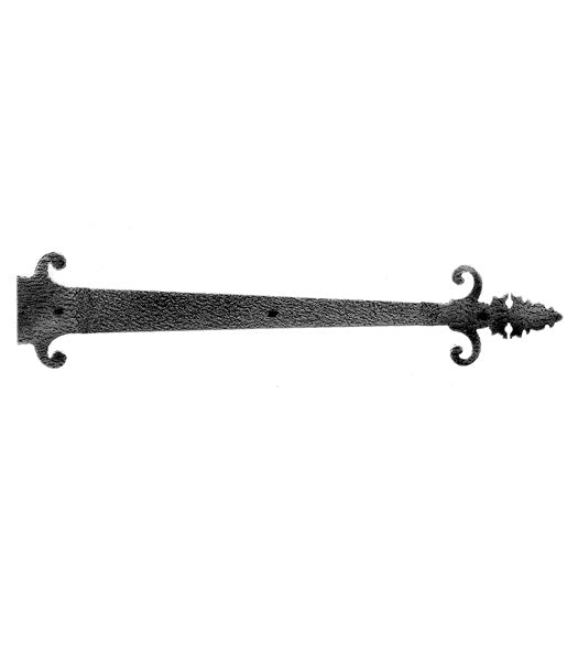 28 Inch Fancy Tip Warwick Iron Dummy Strap Hinge, Acorn WIFBP