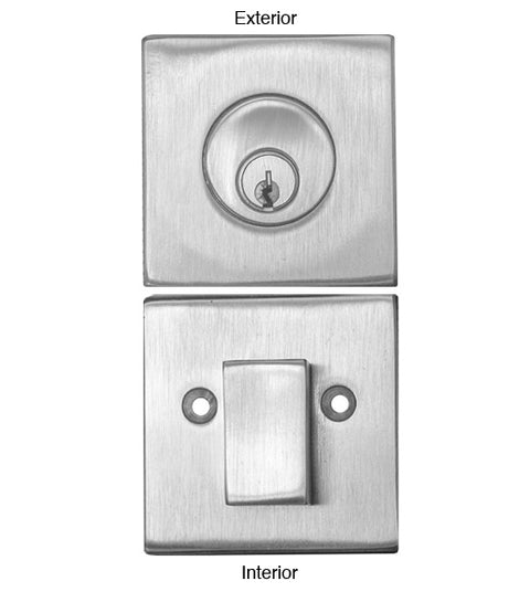 Stainless Steel High Security Square Single Cylinder Deadbolt, AHI 4850