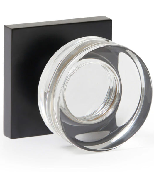 Doorware.com Clear Acrylic Macau Knob with Oil Rubbed Bronze Square Rose