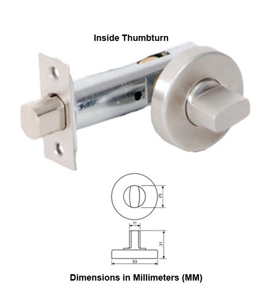 Doorware.com Stainless Steel Round Thumbturn Door Bolt , AHI SIG250PV-630
