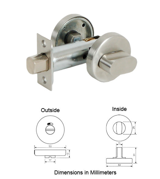 Stainless Steel Restroom Door Bolt with Occupancy Indicator, AHI SIG267