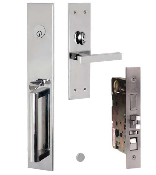 Doorware.com Rectangular Stainless Steel Mortise Lock Entry Handleset, AHI SIG3004