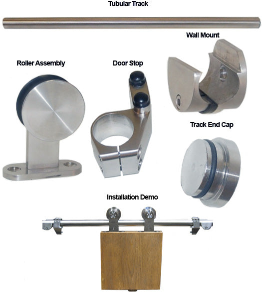 Stainless Steel 36 Inch Barn Door Kit, AHI SIG500-630