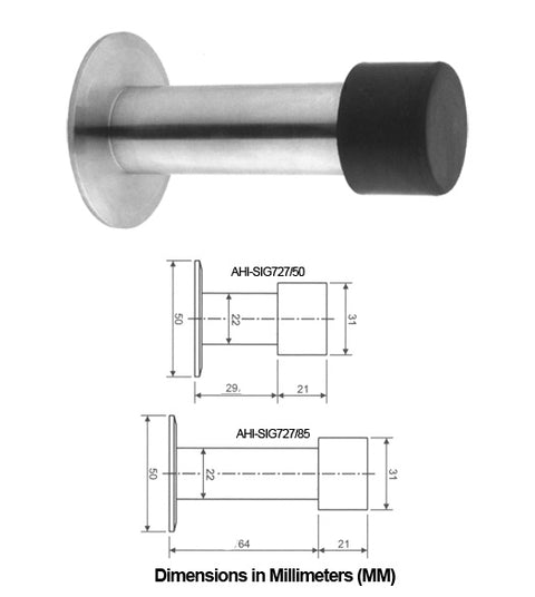 Contemporary Stainless Steel Wall Mount Door Stop, AHI-SIG727