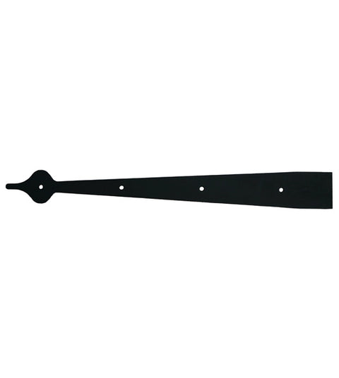 14 Inch Spear Tip Smooth Iron Dummy Strap Hinge, Acorn AIBBP
