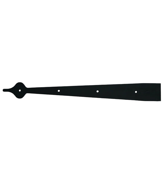 14 Inch Spear Tip Smooth Iron Dummy Strap Hinge, Acorn AIBBP