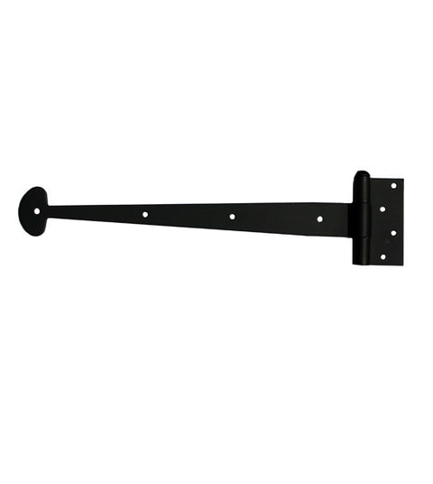 15-5/8 Inch Bean Tip Smooth Iron Heavy Strap Hinge, Acorn AINBP