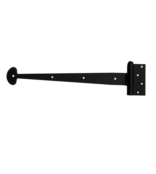 15-5/8 Inch Bean Tip Smooth Iron Heavy Strap Hinge, Acorn AINBP
