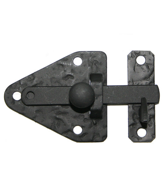 2-13/16 Rough Black Iron Arrowhead Cabinet Latch, Acorn RL1BP