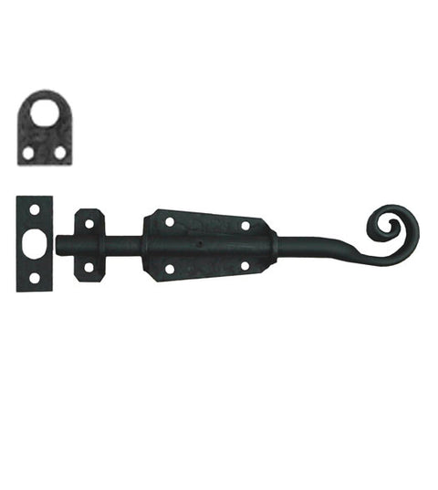 6 Inch Swirled Garden Gate Slide Bolt, Acorn RLABP