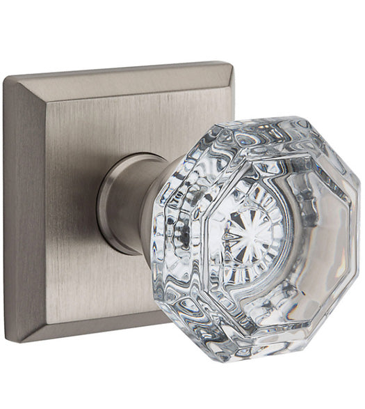 Crystal Knob with Square Rose, Baldwin CRY-TSR