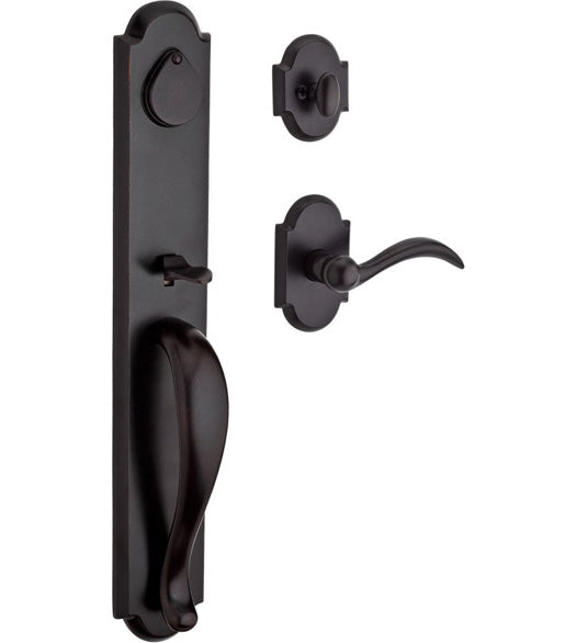 Doorware.com Full Escutcheon Elkhorn Handleset with Arched Interior Rose, Baldwin ELK-RAR