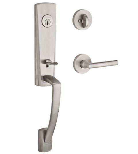 Doorware.com Contemporary Miami Entrance Set with Round Rose, Baldwin MIA-CRR
