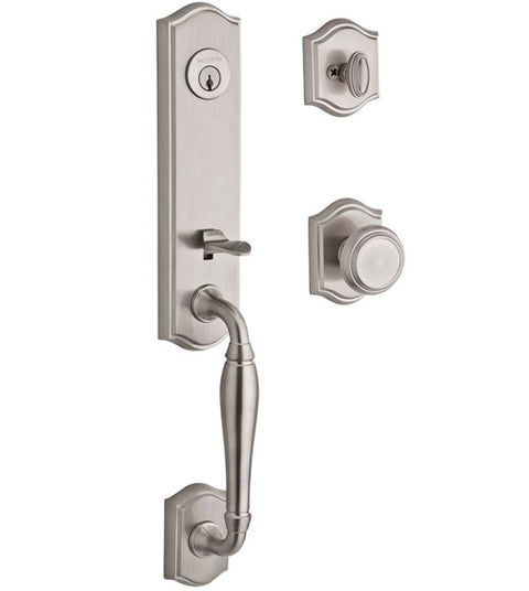 Doorware.com New Hampshire Handleset with Arched Interior Rose, Baldwin NEW-TAR
