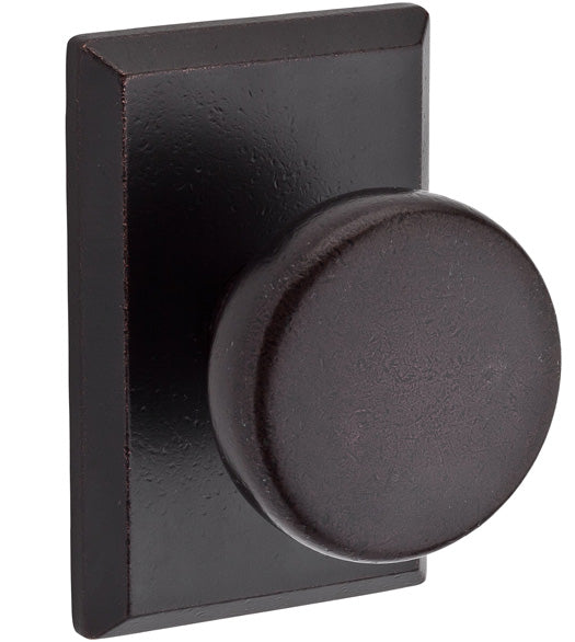 Rustic Half Round Knob with Rectangular Rose, Baldwin RUS-RSR