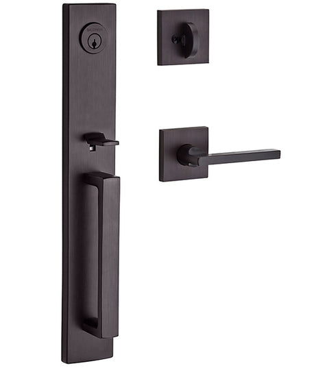 Doorware.com Santa Cruz Handleset with Square Rosette, Baldwin SAN-CSR
