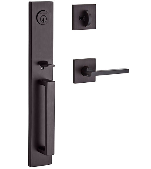 Doorware.com Santa Cruz Handleset with Square Rosette, Baldwin SAN-CSR