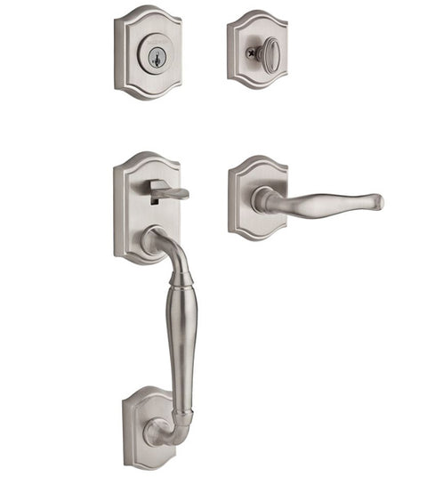 Westcliff Entrance Set with Arched interior Trim Rose, Baldwin WES-TAR