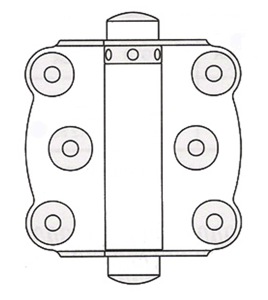 3 x 3 Full Surface Screen Door Spring Hinge, Pair, Bommer 2100