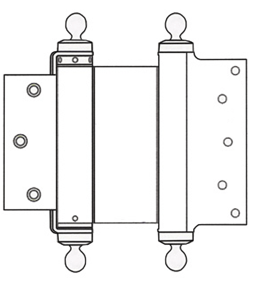 Doorware.com 5 x 3-1/2 Template Mortise Double Acting Spring Hinge With Ball Tips, Pair, Bommer CL3029-5x3.5