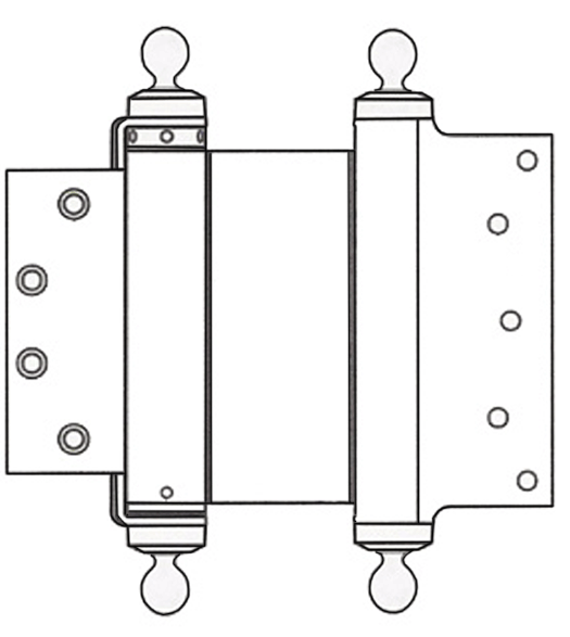 Doorware.com 6 x 4-1/2 Template Mortise Double Acting Spring Hinge with Ball Tips, Pair, Bommer CL3029-6x4.5