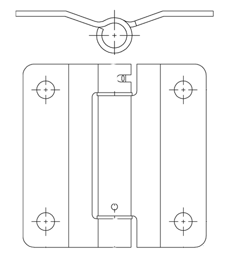 Doorware.com 4 x 4 x 1/4 Radius Full Surface Lavatory Door Spring Hinge,  Bommer LB1002-400