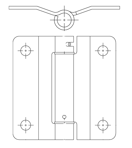 Doorware.com 4 x 4 x 1/4 Radius Full Surface Lavatory Door Spring Hinge,  Bommer LB1002-400