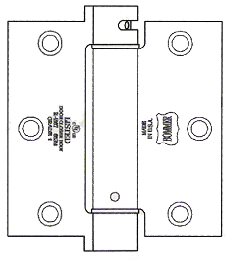 Doorware.com 3-1/2 x 3-1/2  x Square Corners Heavy Duty Spring Hinge, Pair, Bommer LB4310C-350
